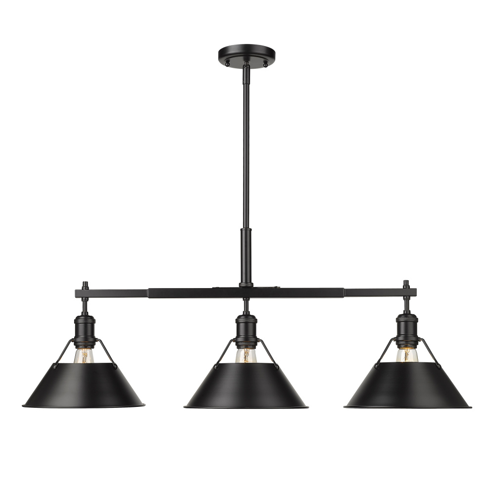 Yep by Golden Lighting Orwell 3-light Island Light in Matte Black